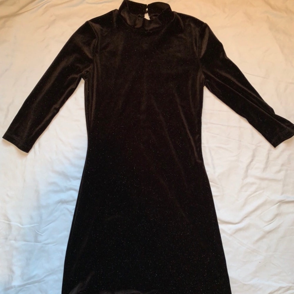 Black velvet dress